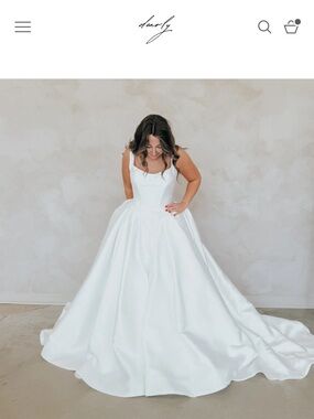 White Satin Ballgown Wedding Dress